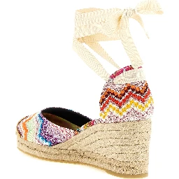 Multicolor Cowhide Wedge Sandals