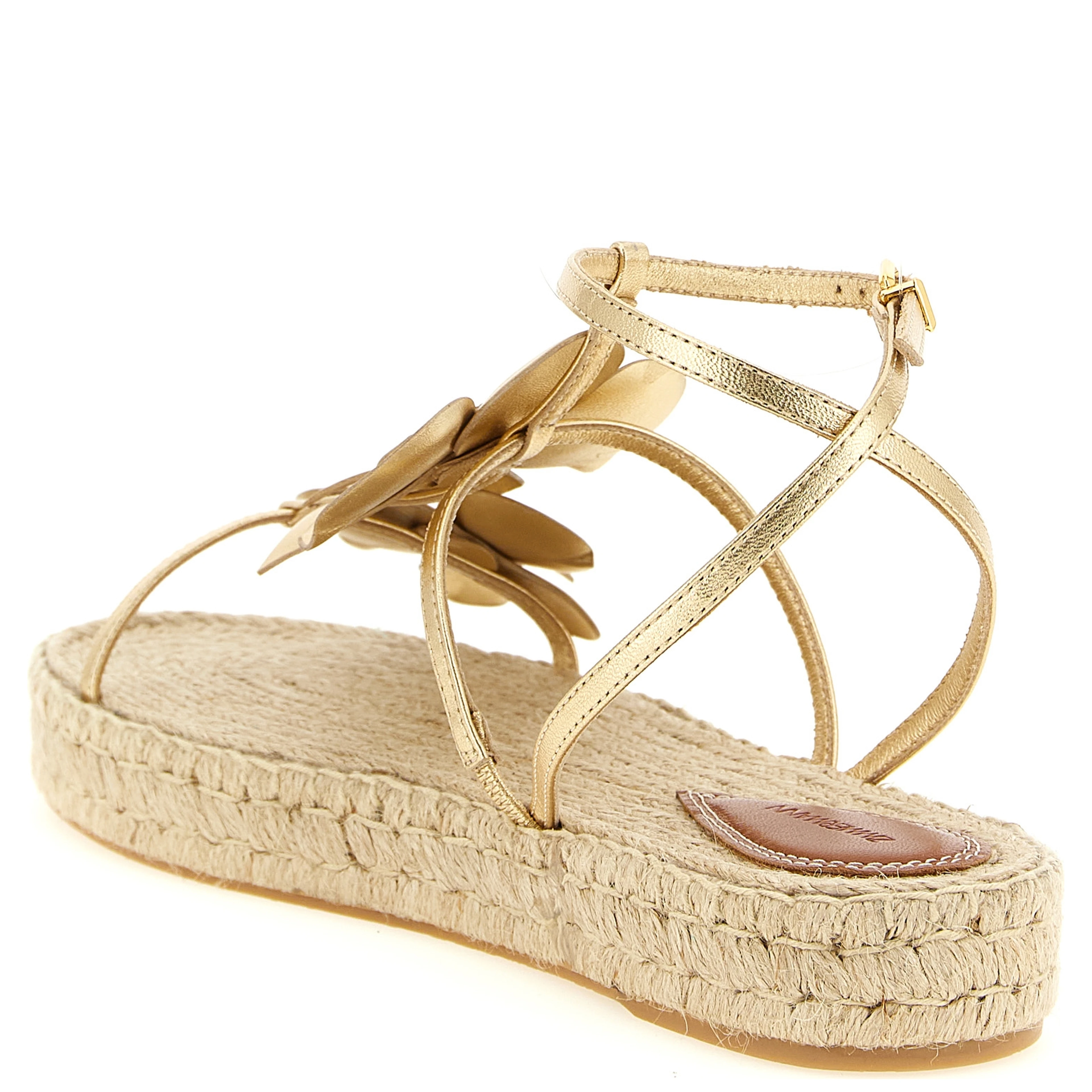 Gold Leather Flat Sandals