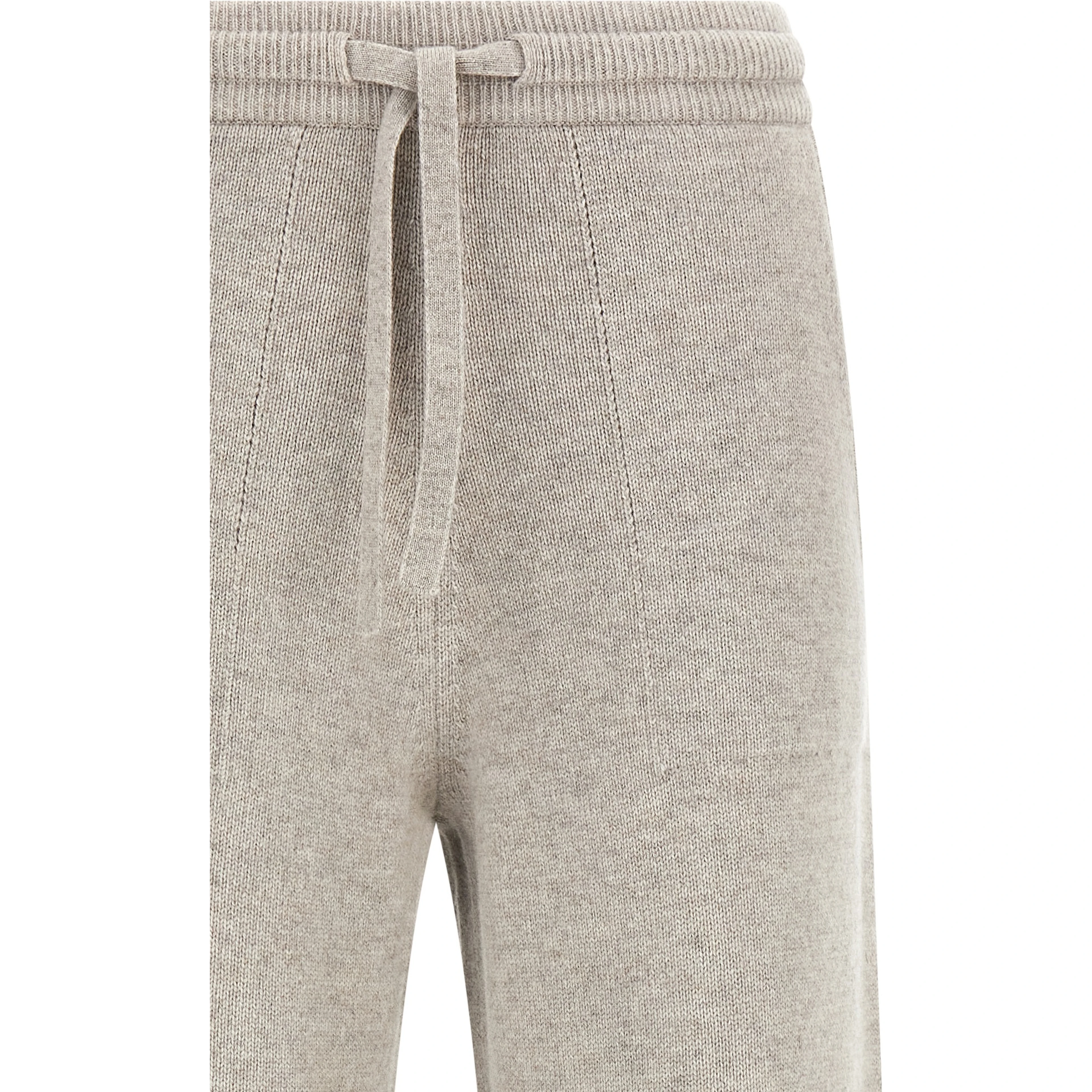 Beige Wool Casual Pants
