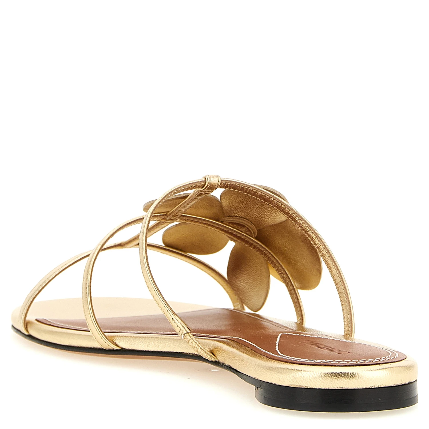 Gold Leather Slides