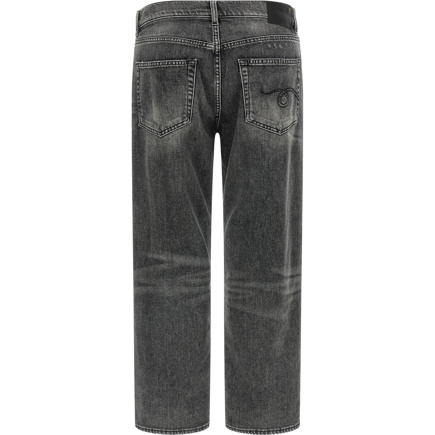 Gray Cotton Boyfriend Jeans