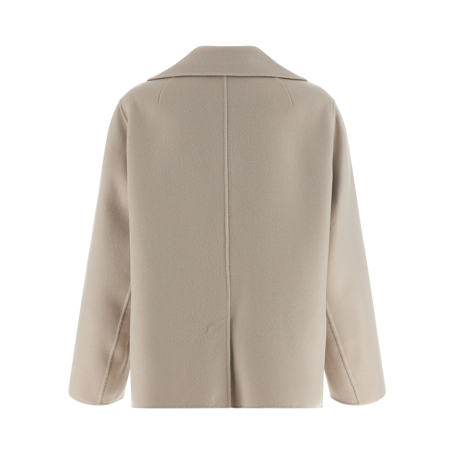 Beige Virgin Wool Biker Jacket