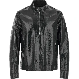 Blue Lamb Leather Leather Jacket