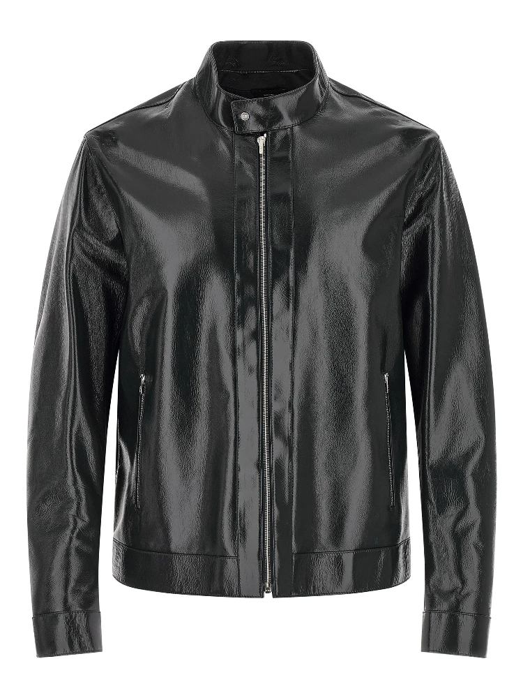 Blue Lamb Leather Leather Jacket