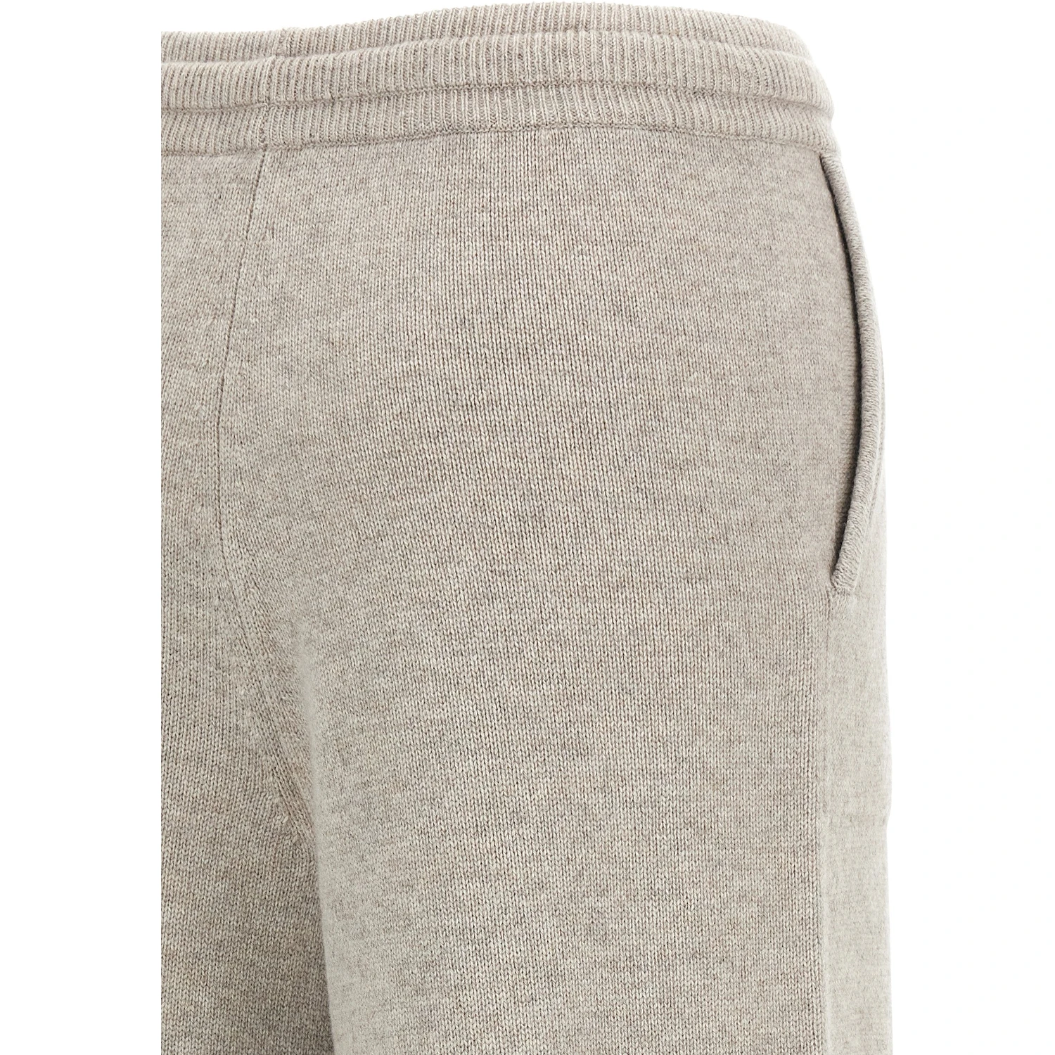 Beige Wool Casual Pants
