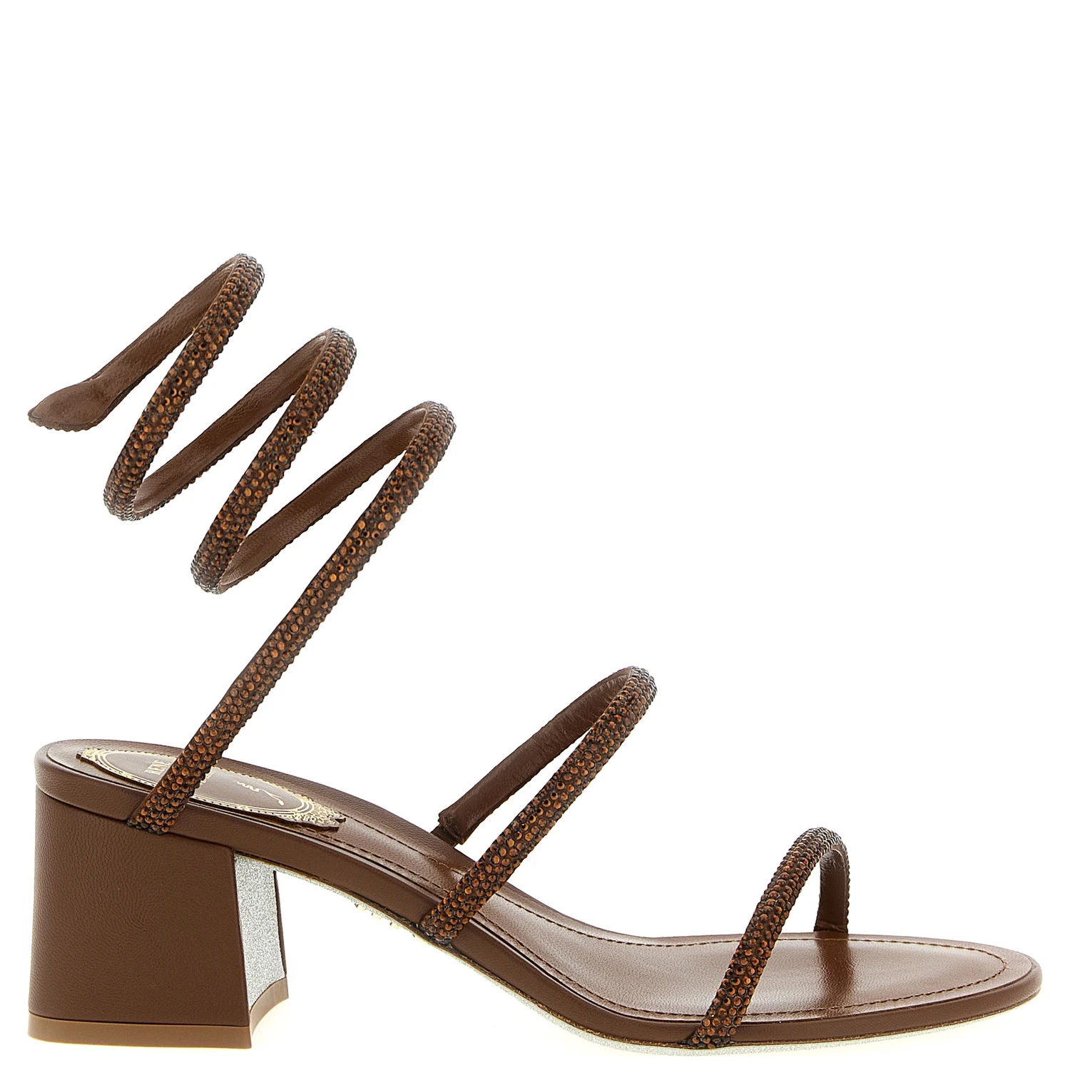 Brown Viscose Strap-On Sandals