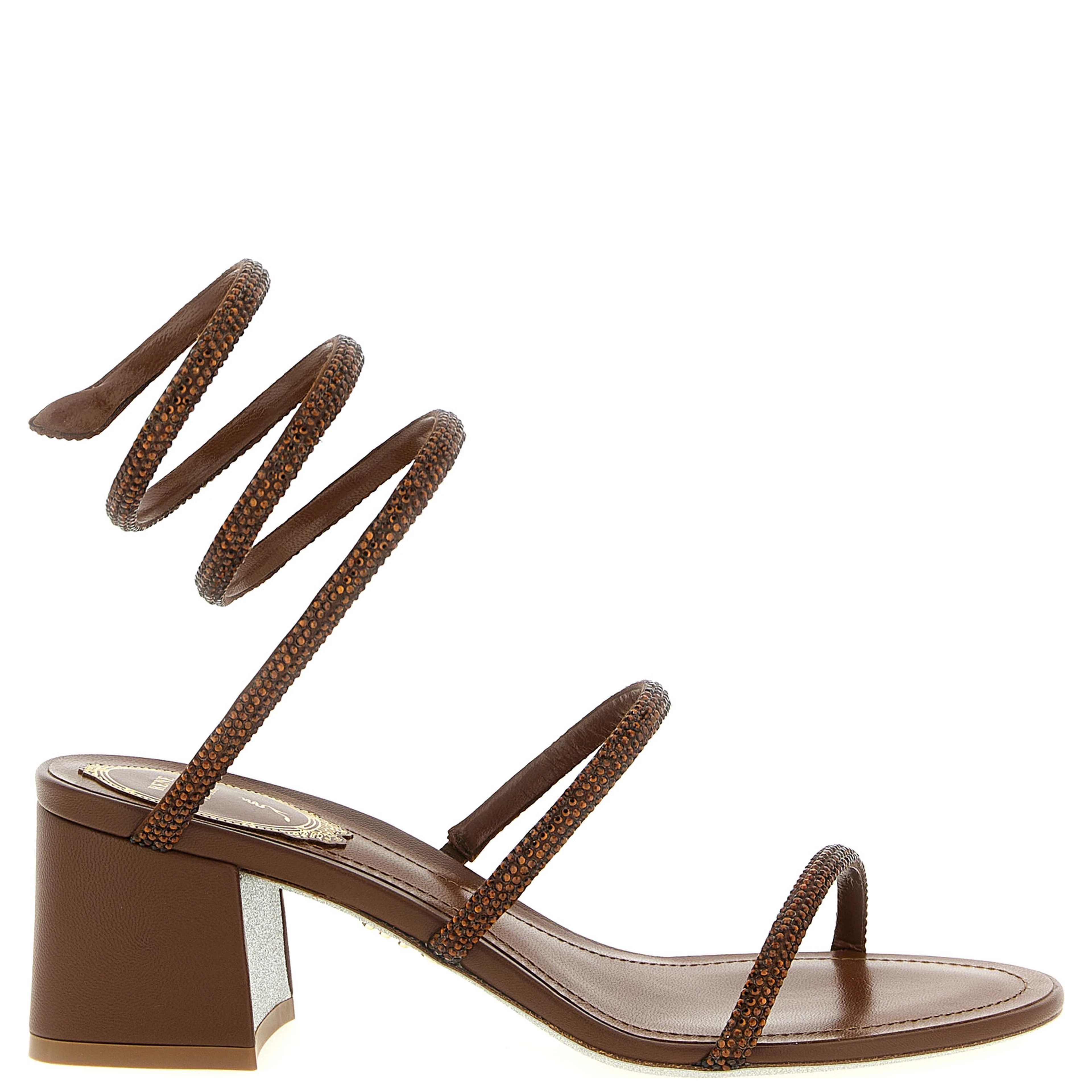 Brown Viscose Strap-On Sandals