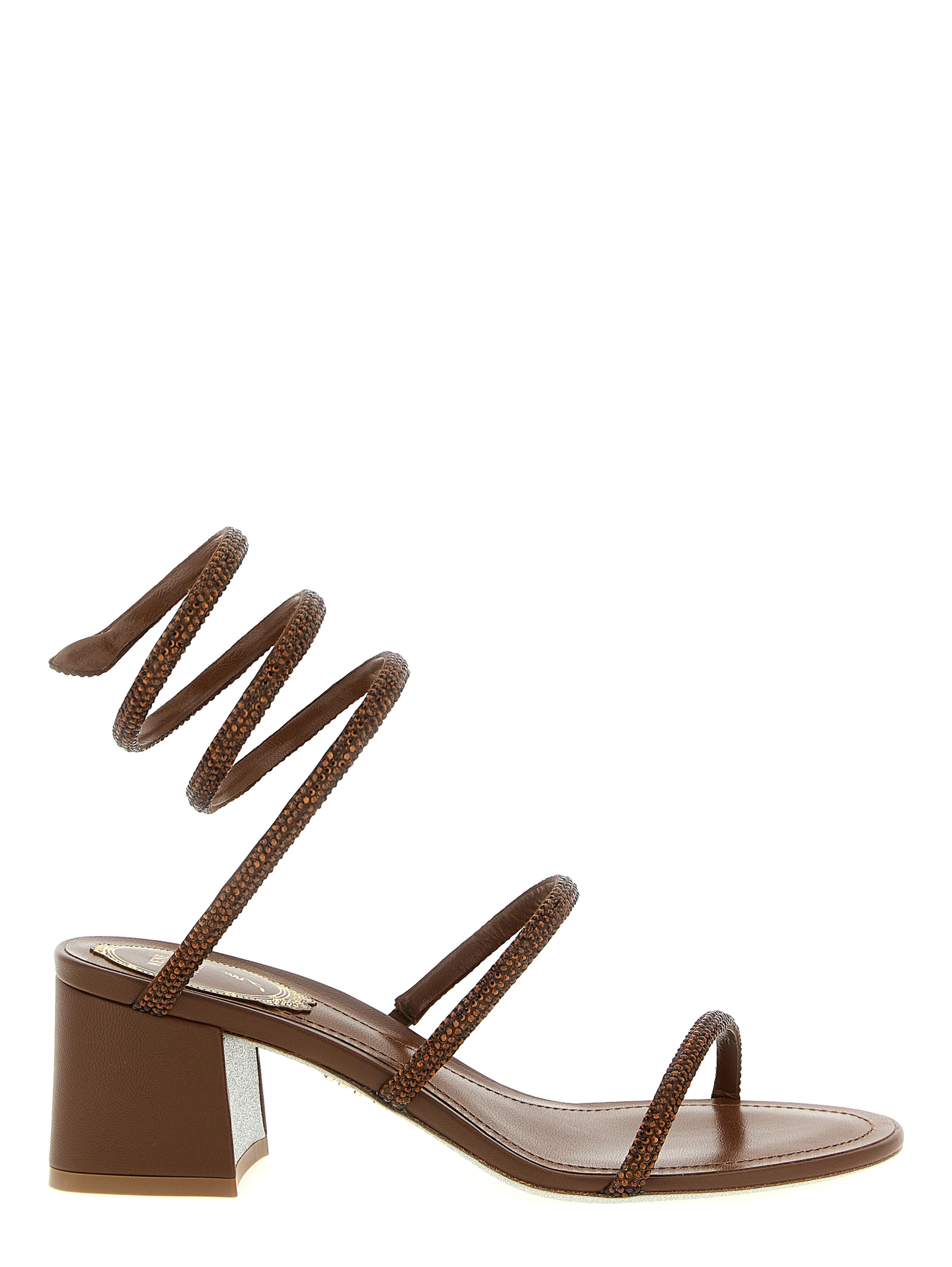Brown Viscose Strap-On Sandals