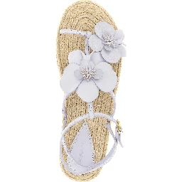 Purple Cowhide Flat Sandals