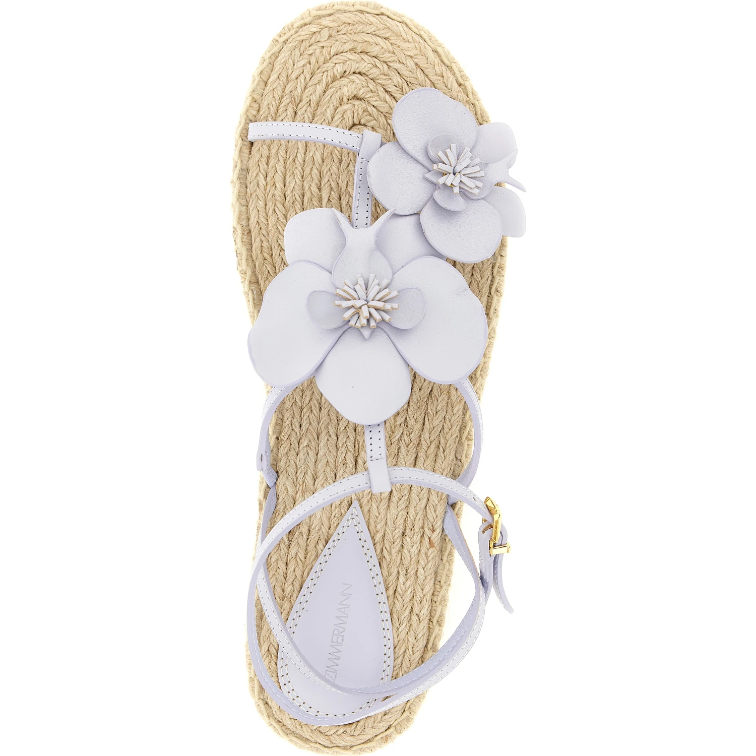 Purple Cowhide Flat Sandals