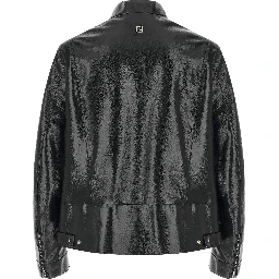 Blue Lamb Leather Leather Jacket