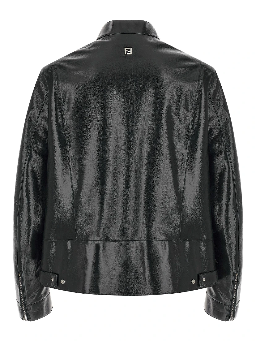 Blue Lamb Leather Leather Jacket