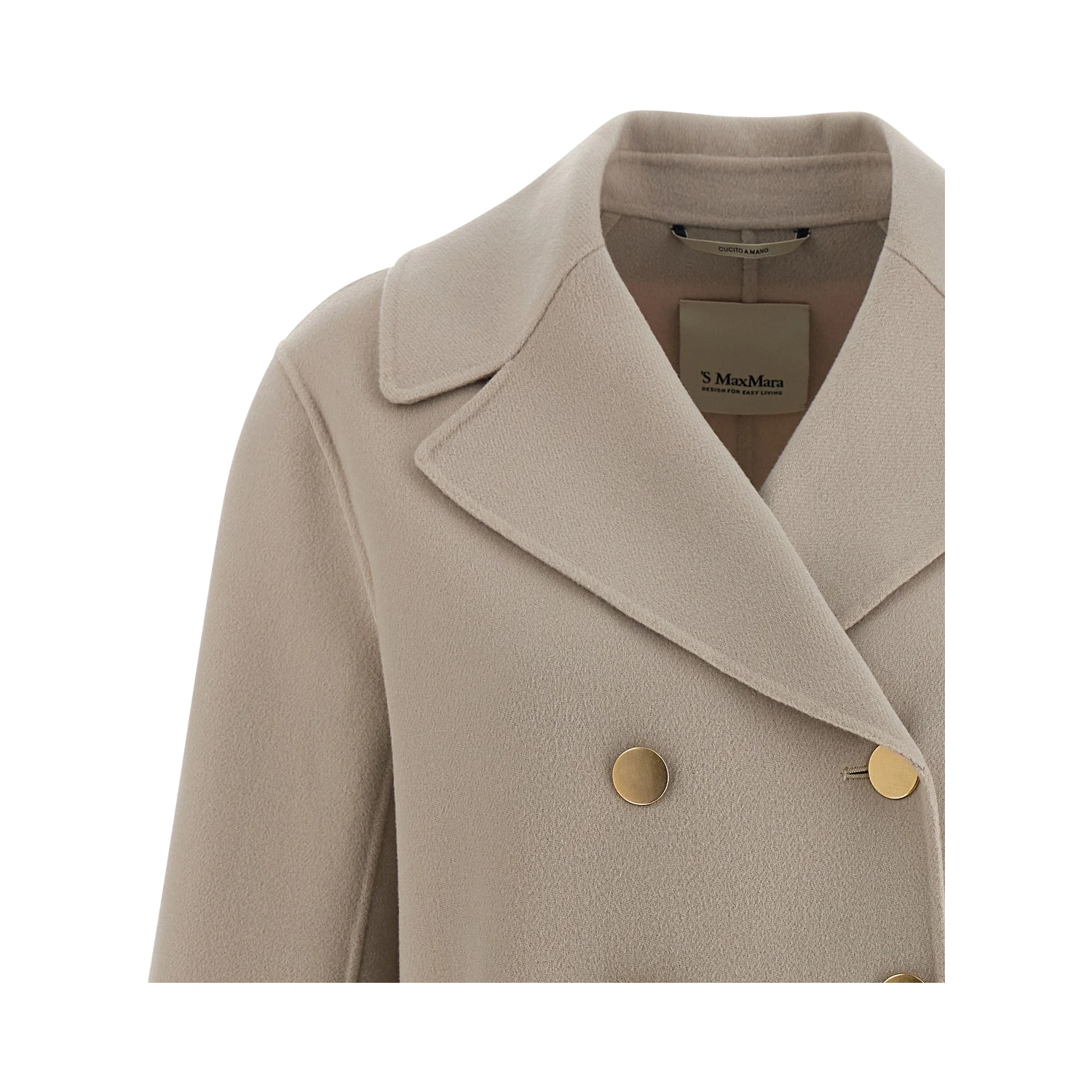 Beige Virgin Wool Biker Jacket