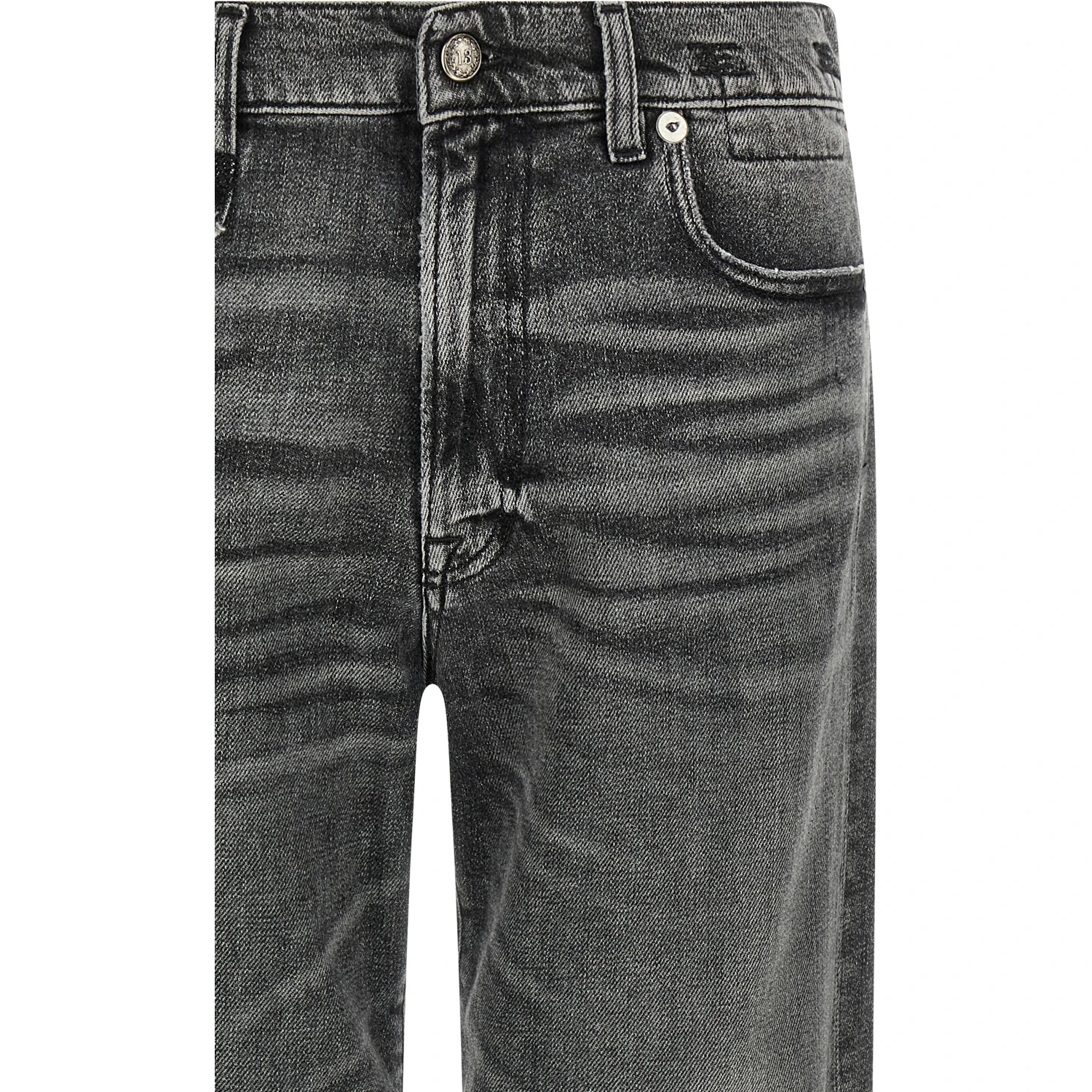 Gray Cotton Boyfriend Jeans