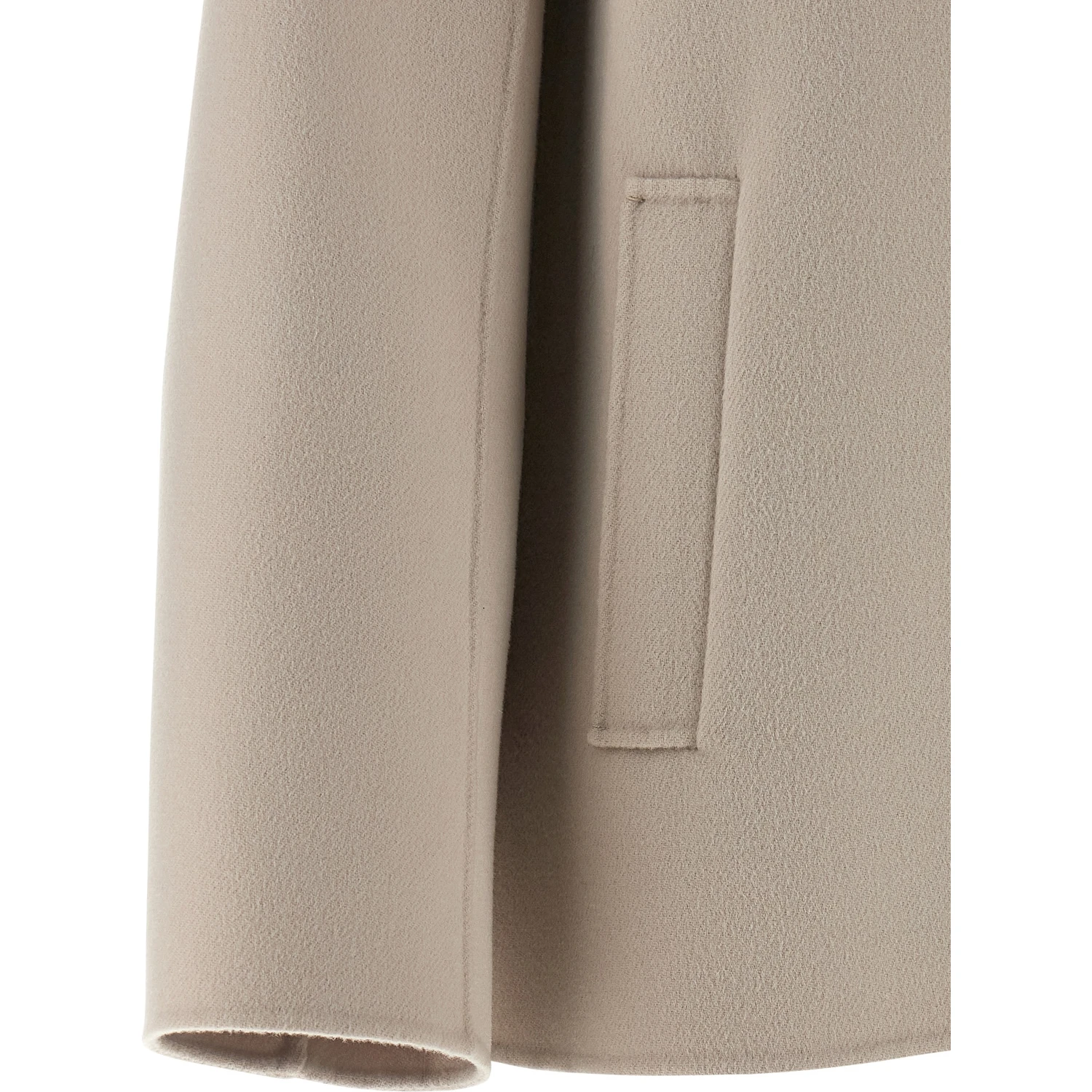 Beige Virgin Wool Biker Jacket
