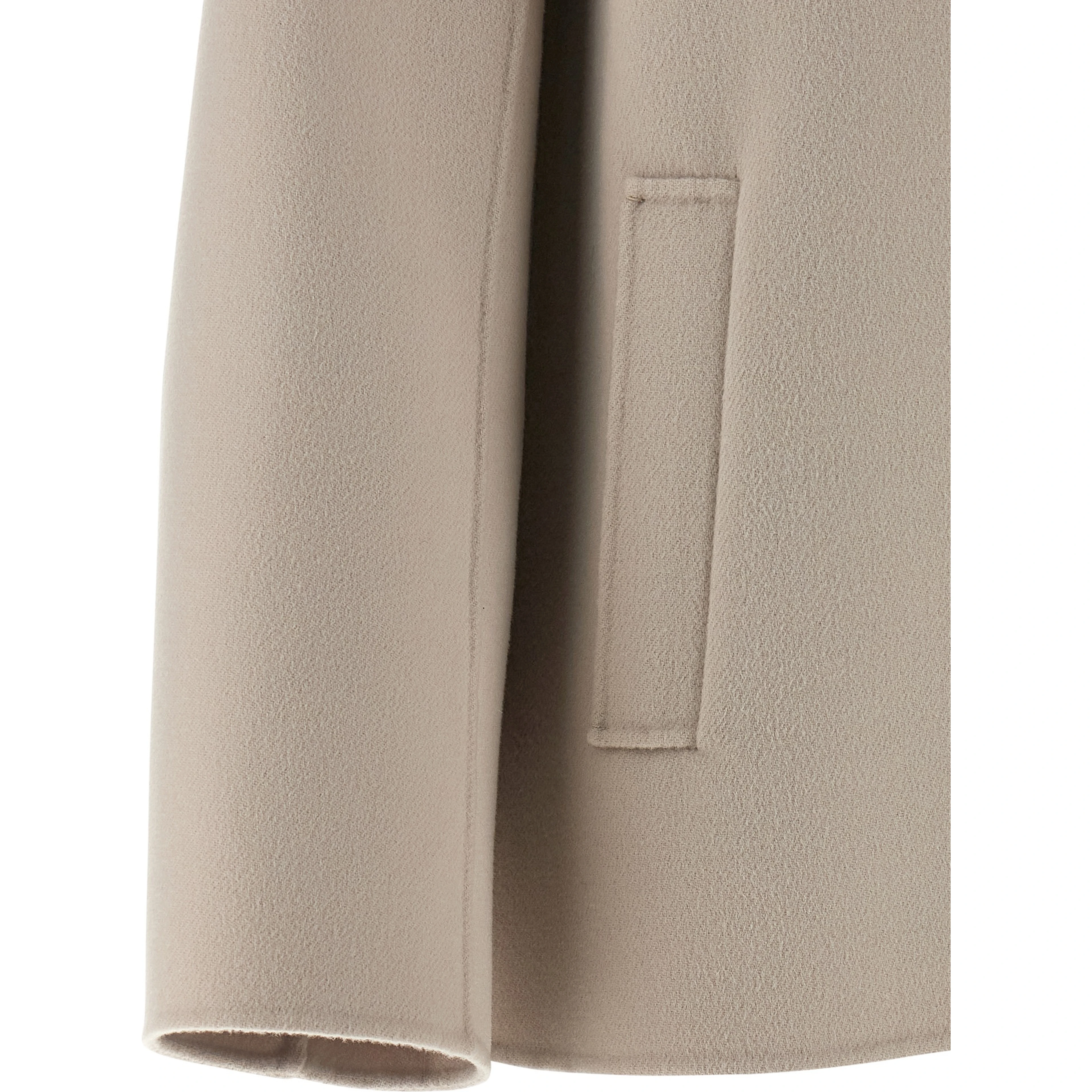 Beige Virgin Wool Biker Jacket