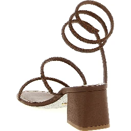 Brown Viscose Strap-On Sandals