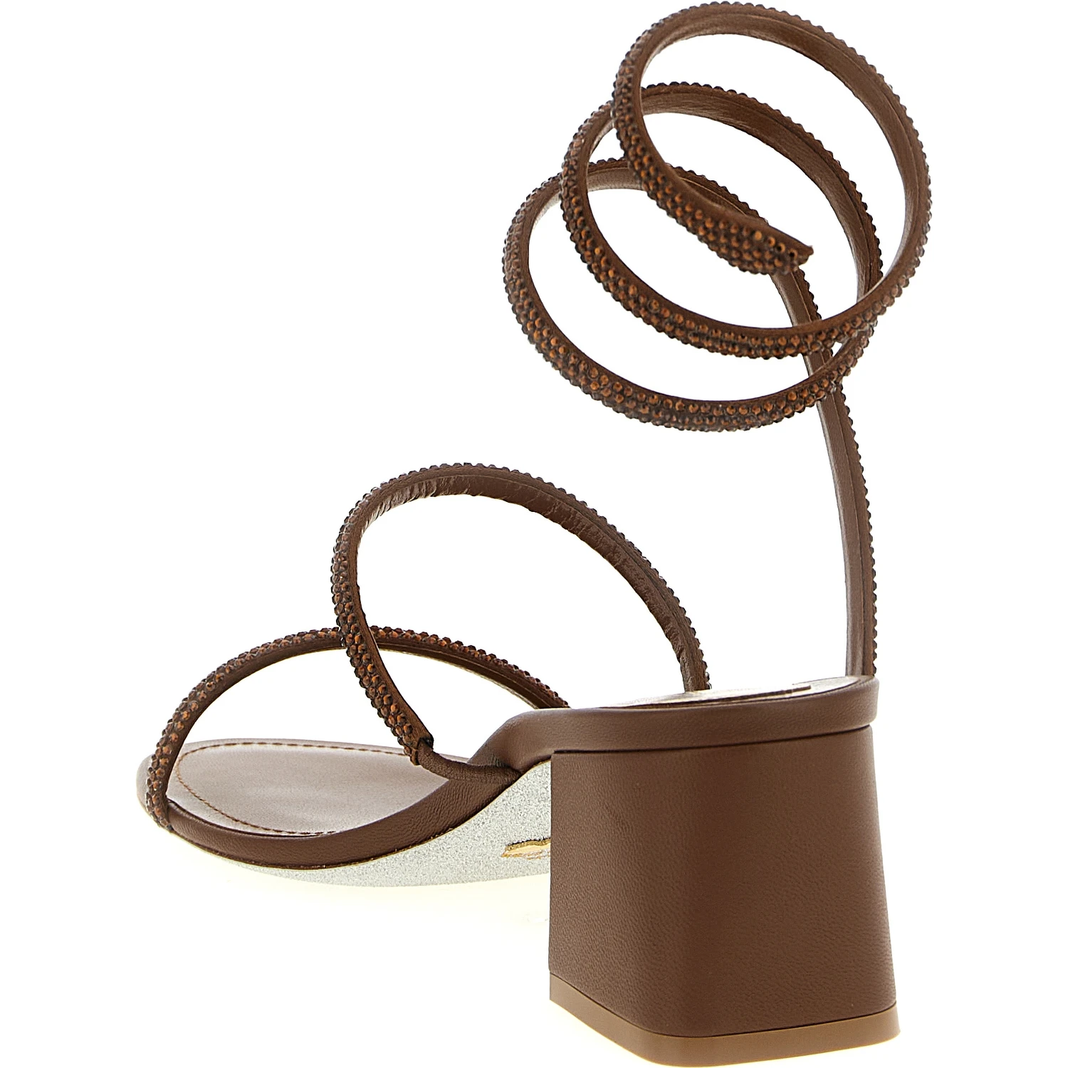 Brown Viscose Strap-On Sandals