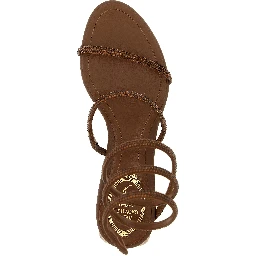 Brown Viscose Strap-On Sandals