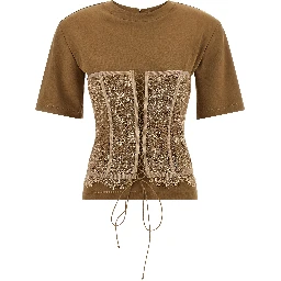 Brown Viscose T-Shirt