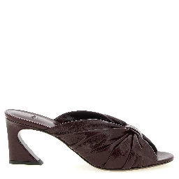 Bordeaux Lamb Leather Platform Sandals