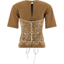 Brown Viscose T-Shirt