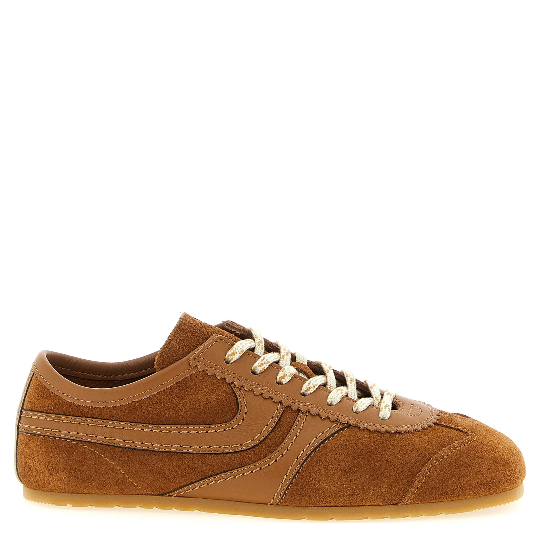 Brown Calfskin Low Top Sneakers