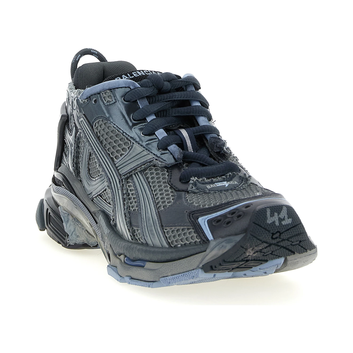 Gray Polyethylene Athletic Sneakers