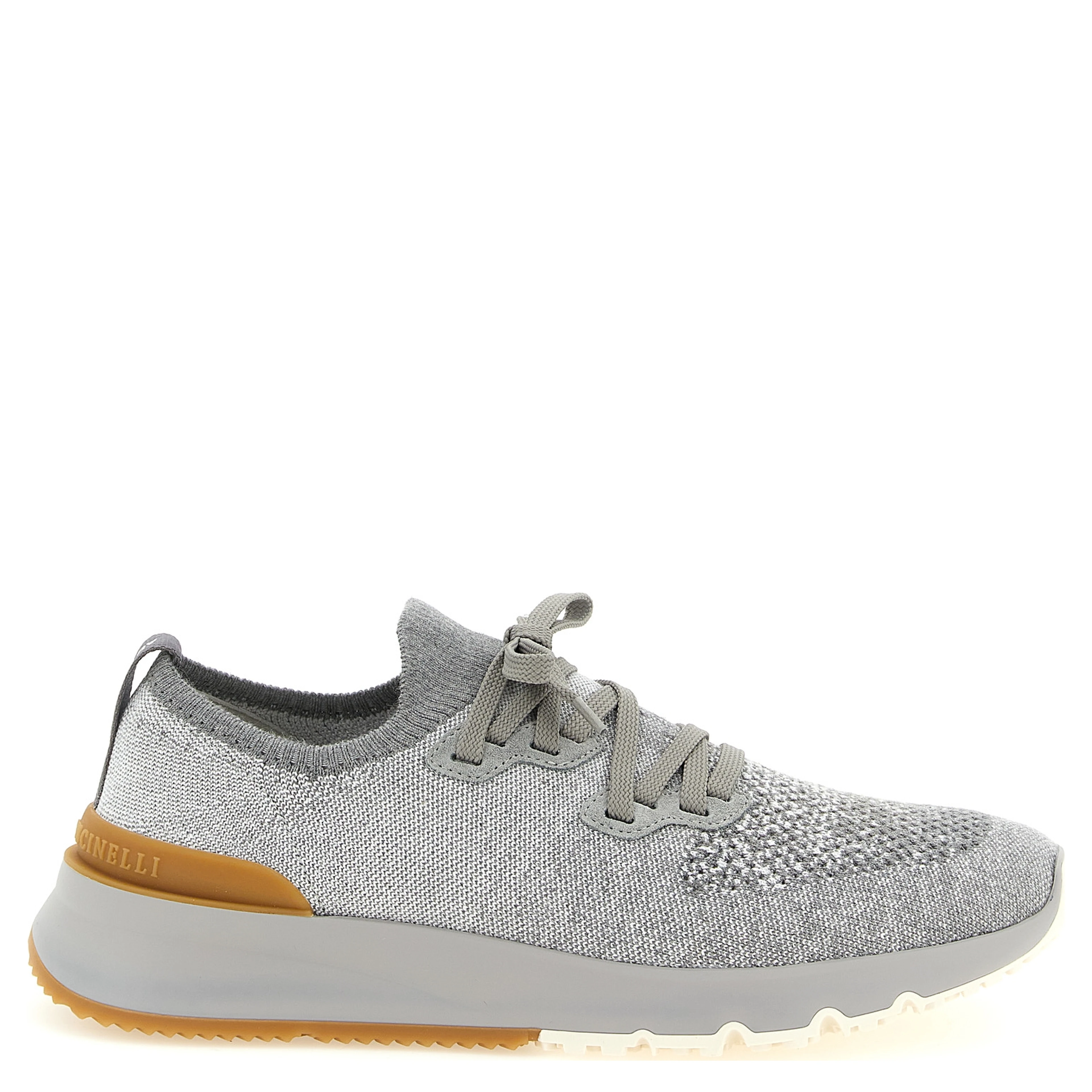 Gray Cotton Athletic Sneakers