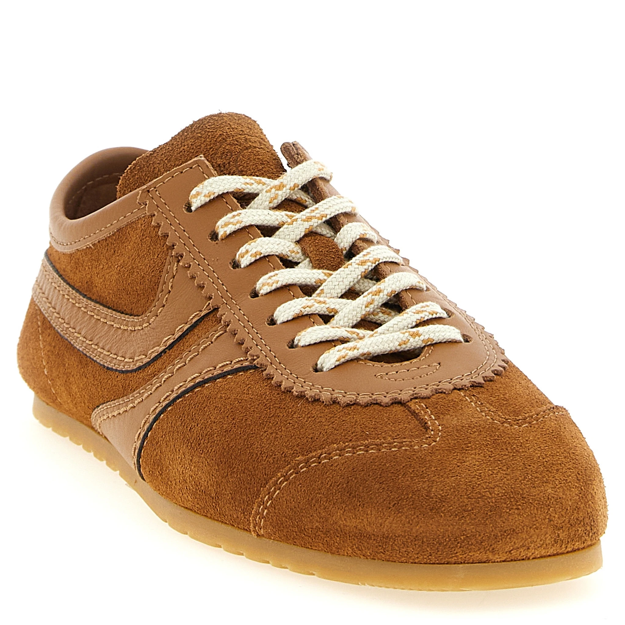 Brown Calfskin Low Top Sneakers