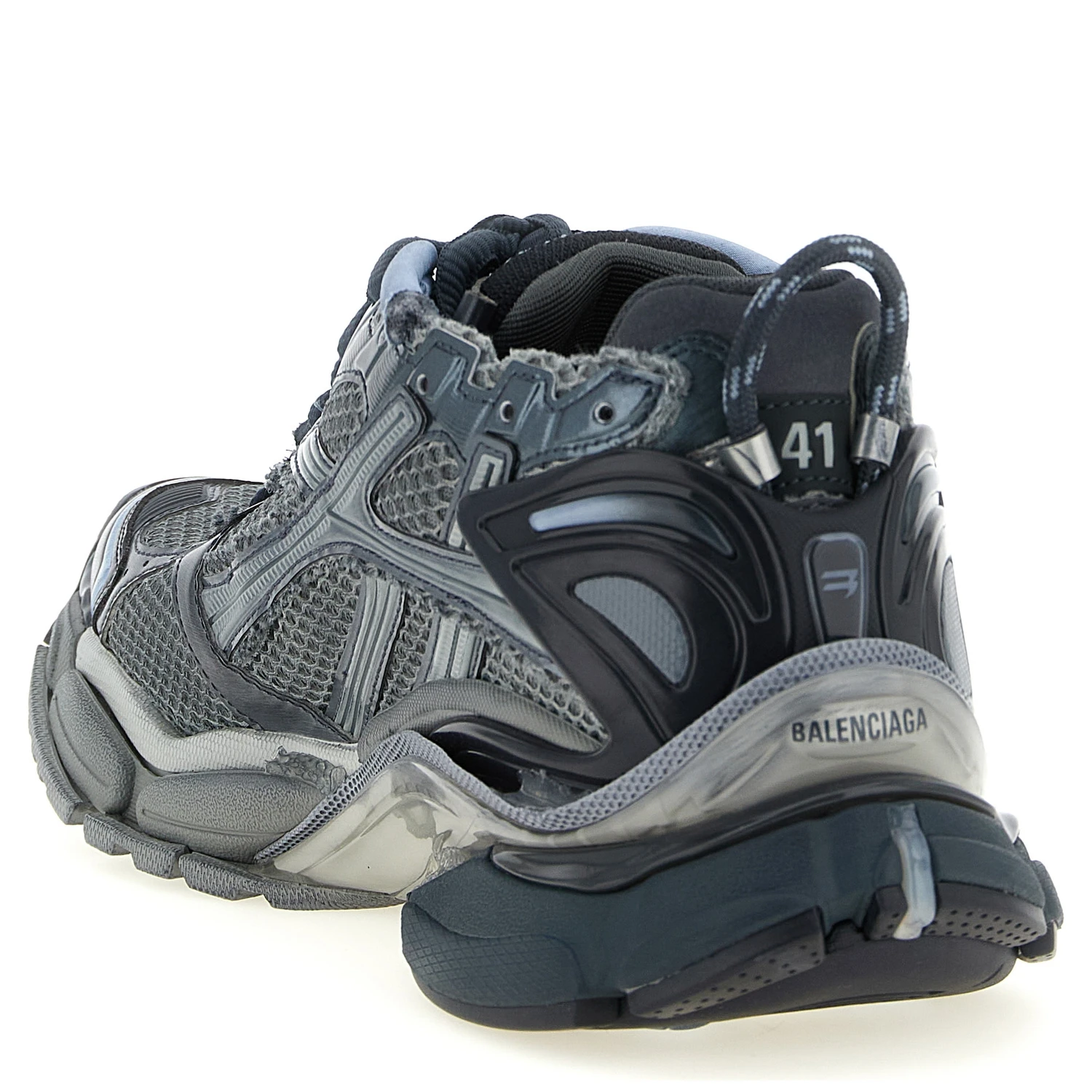 Gray Polyethylene Athletic Sneakers