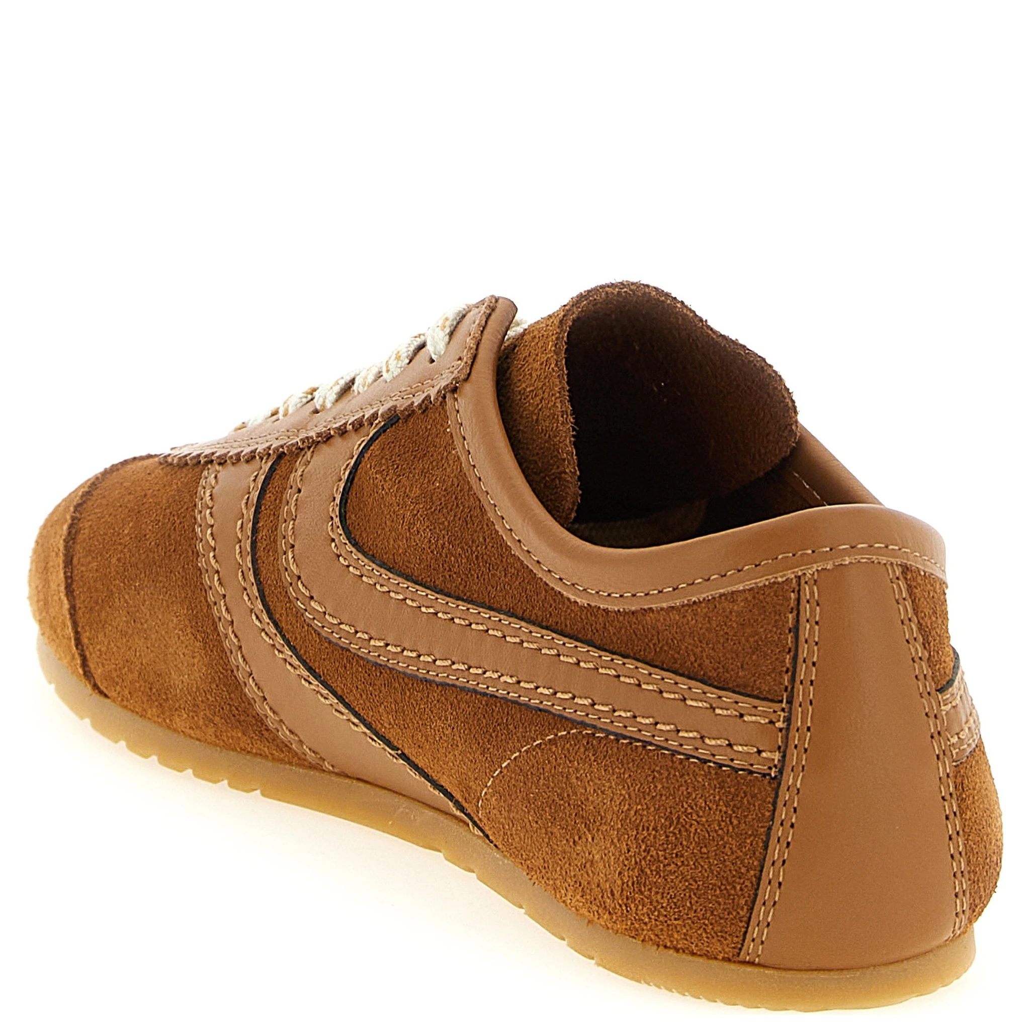 Brown Calfskin Low Top Sneakers