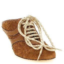 Brown Calfskin Platform Sneakers