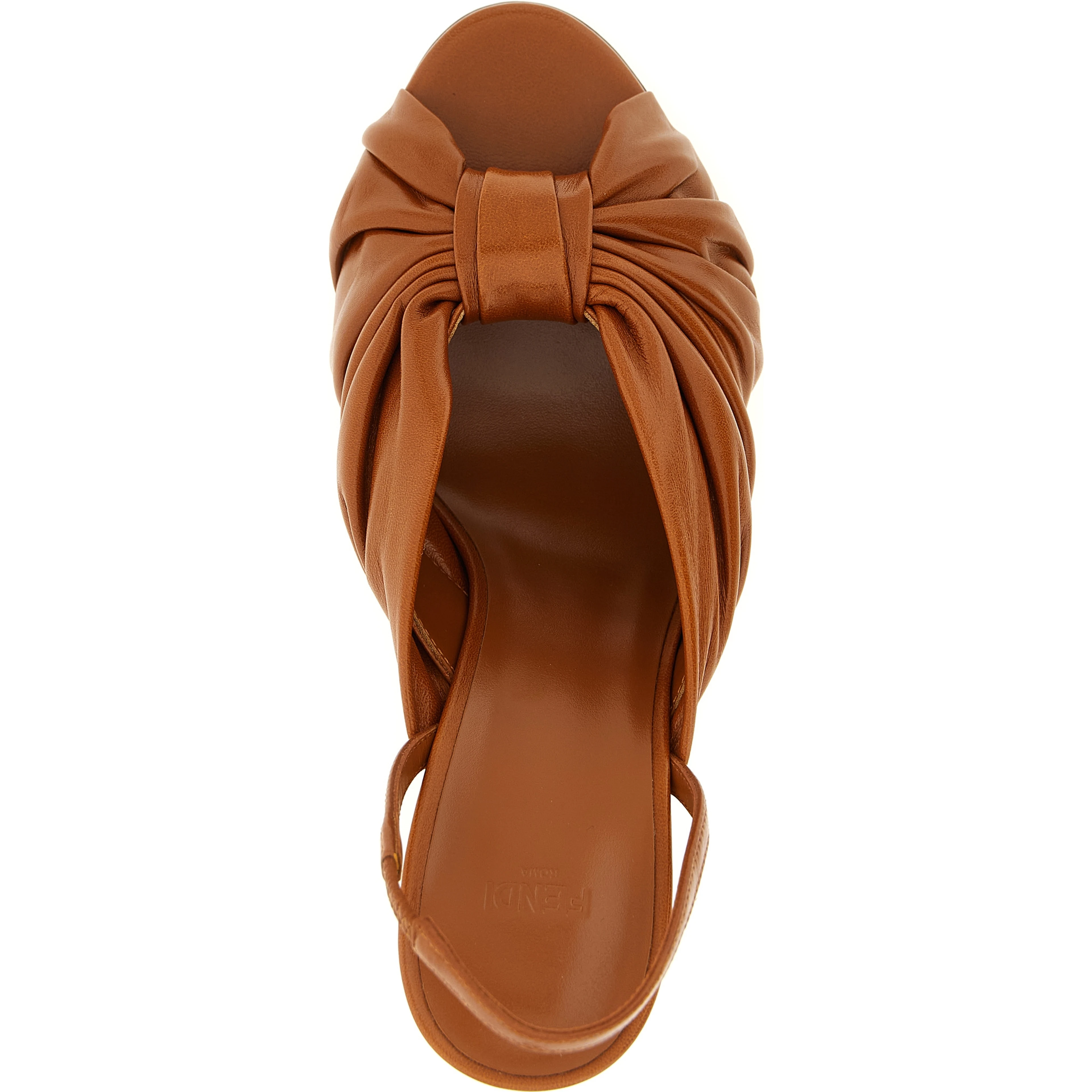 Brown Lamb Leather Stiletto Heel Sandals