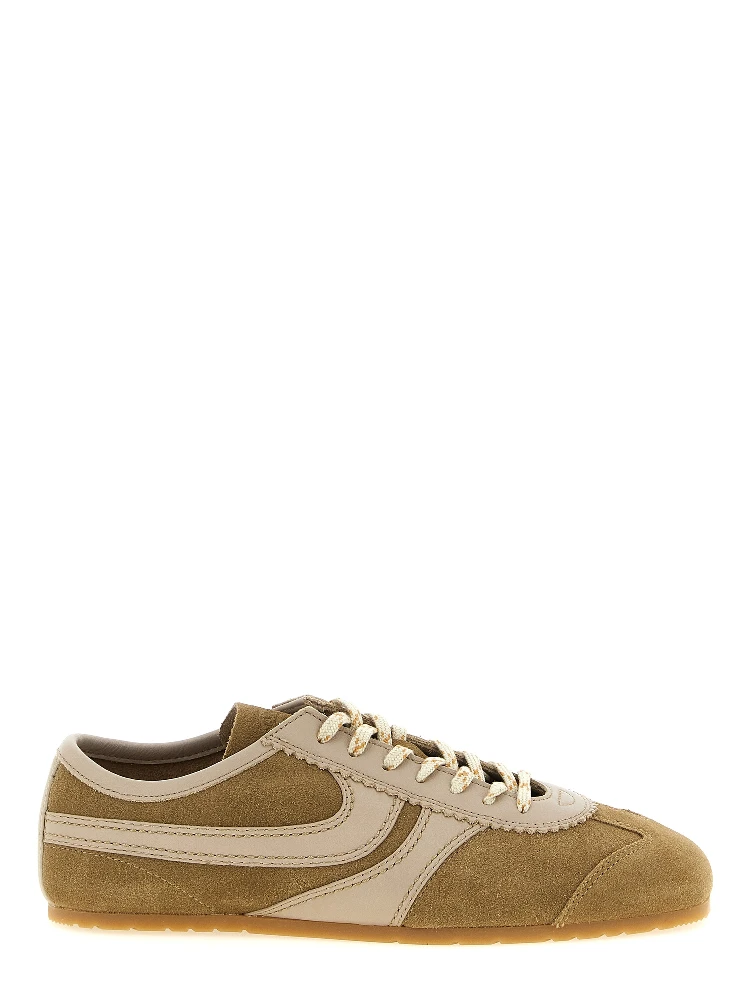 Beige Calfskin Sneakers