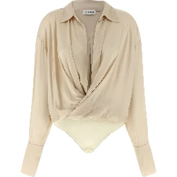 Beige Viscose Bodysuit