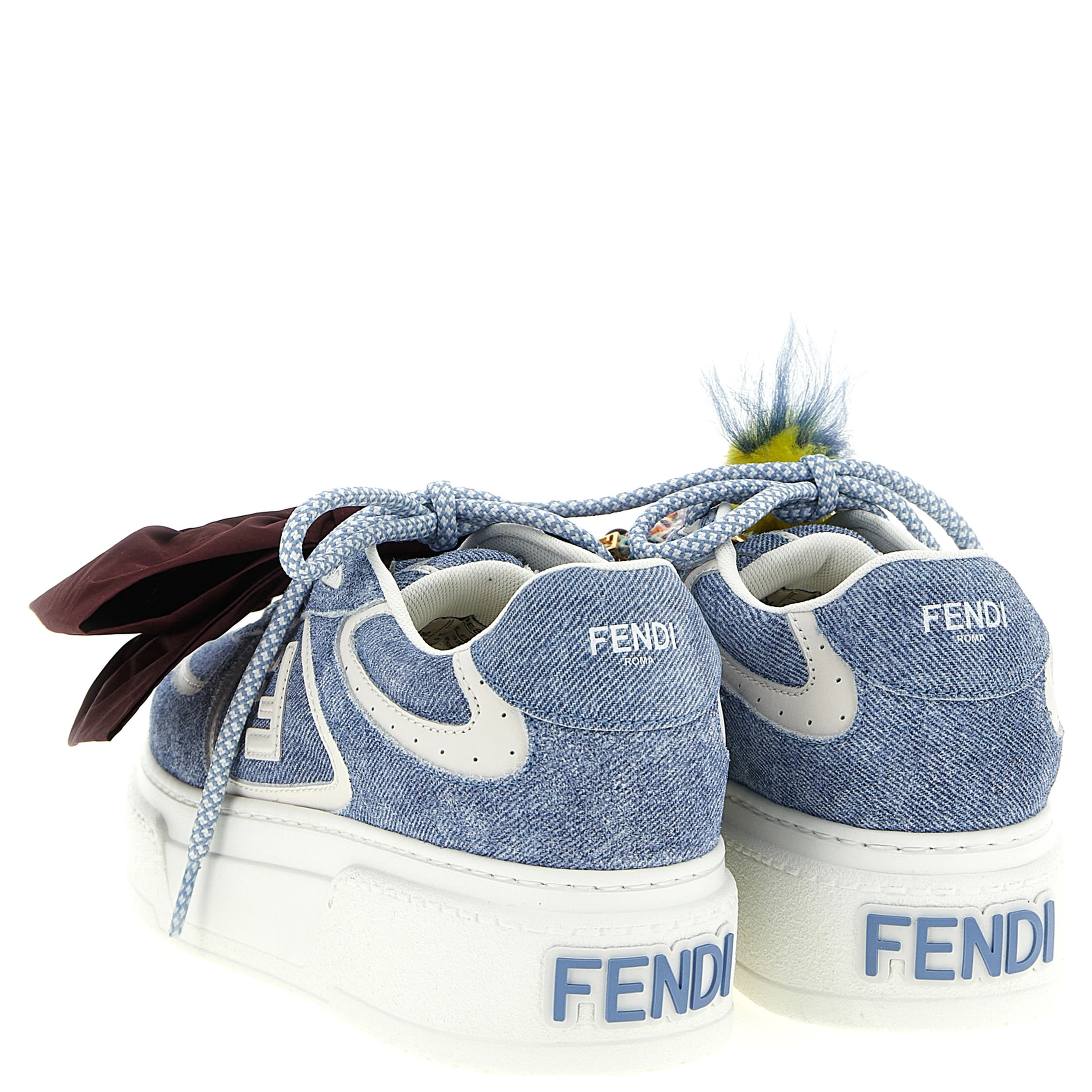 Blue Calfskin Platform Sneakers