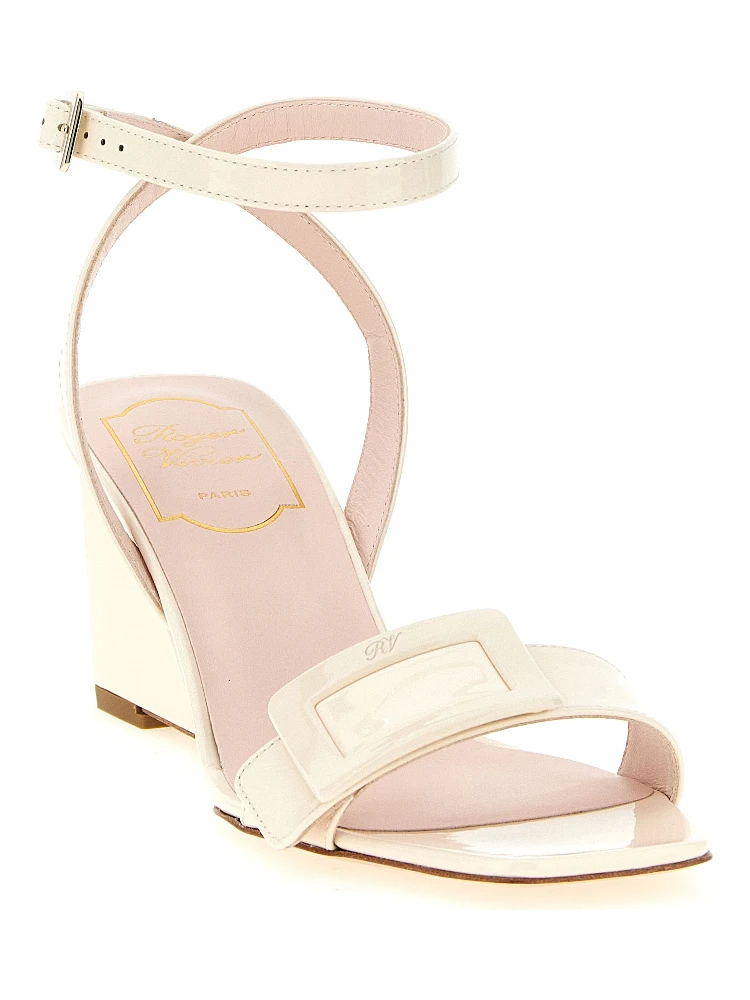 White Calfskin Wedge Sandals alternative