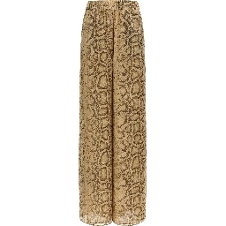 Beige Polyester Pants