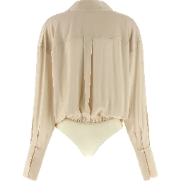 Beige Viscose Bodysuit