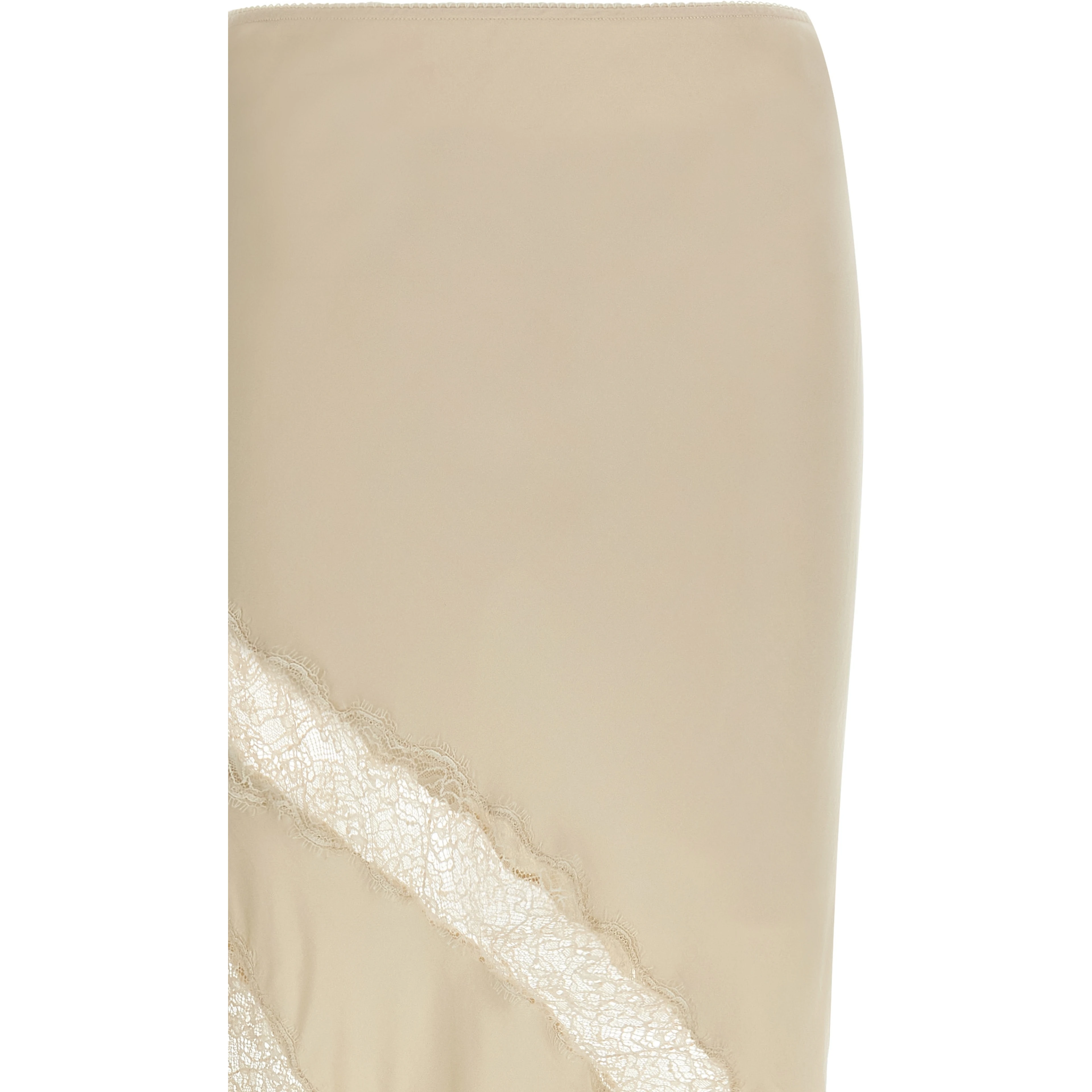 Beige Viscose Mini Skirt