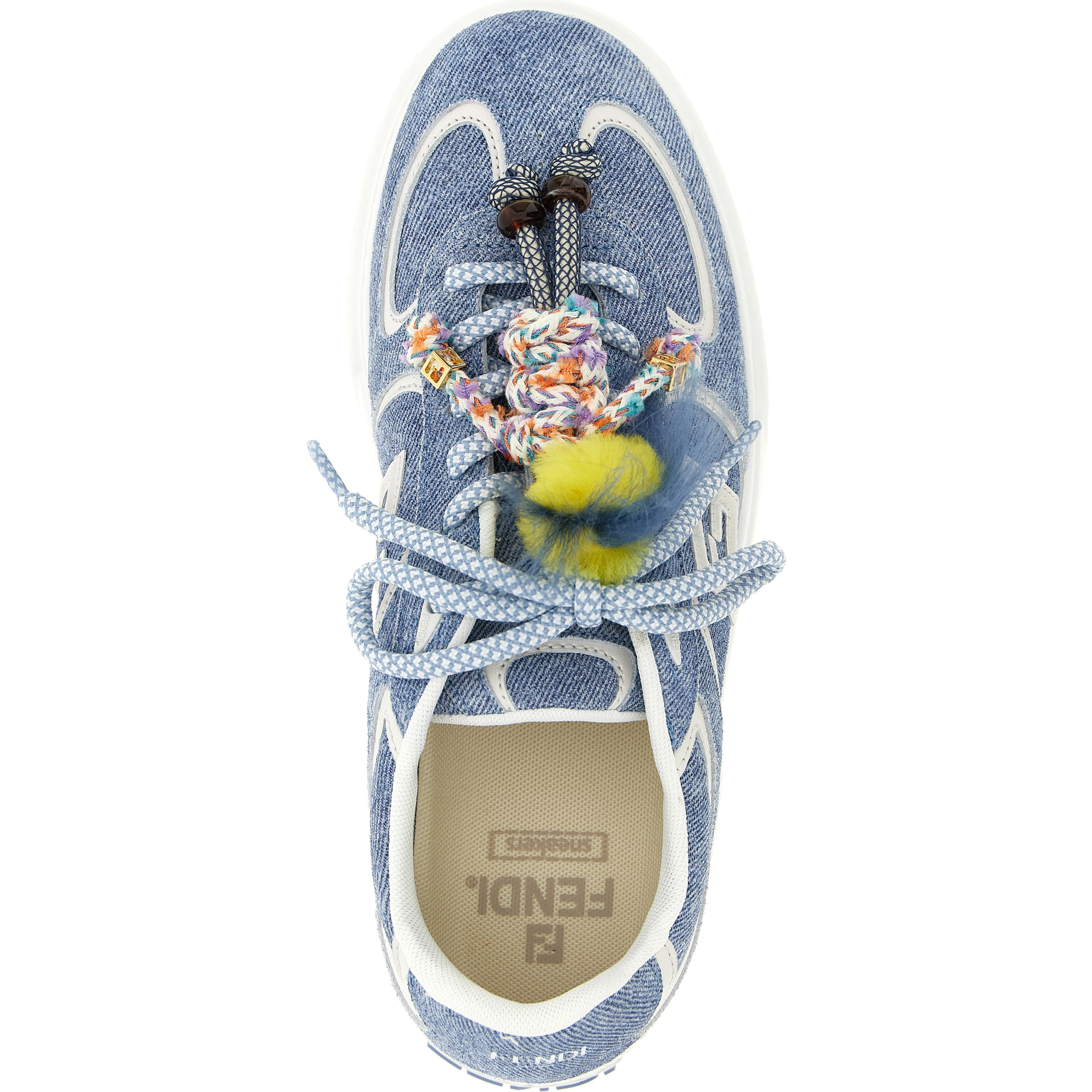 Blue Calfskin Platform Sneakers