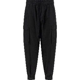 Black Organic Cotton Cargo Pants