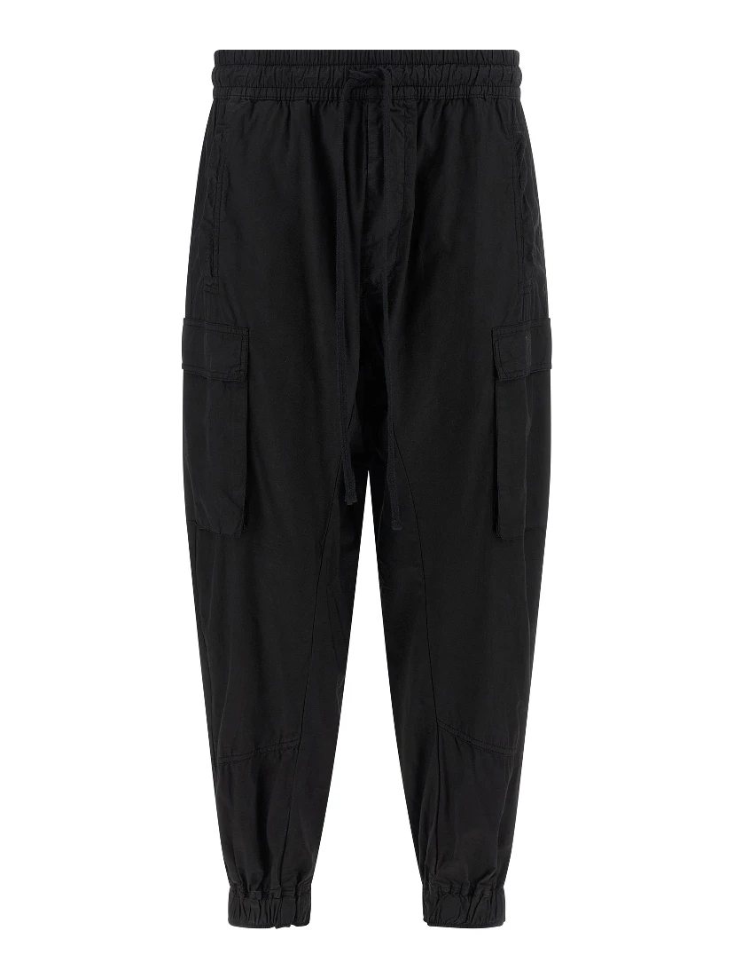 Black Organic Cotton Cargo Pants