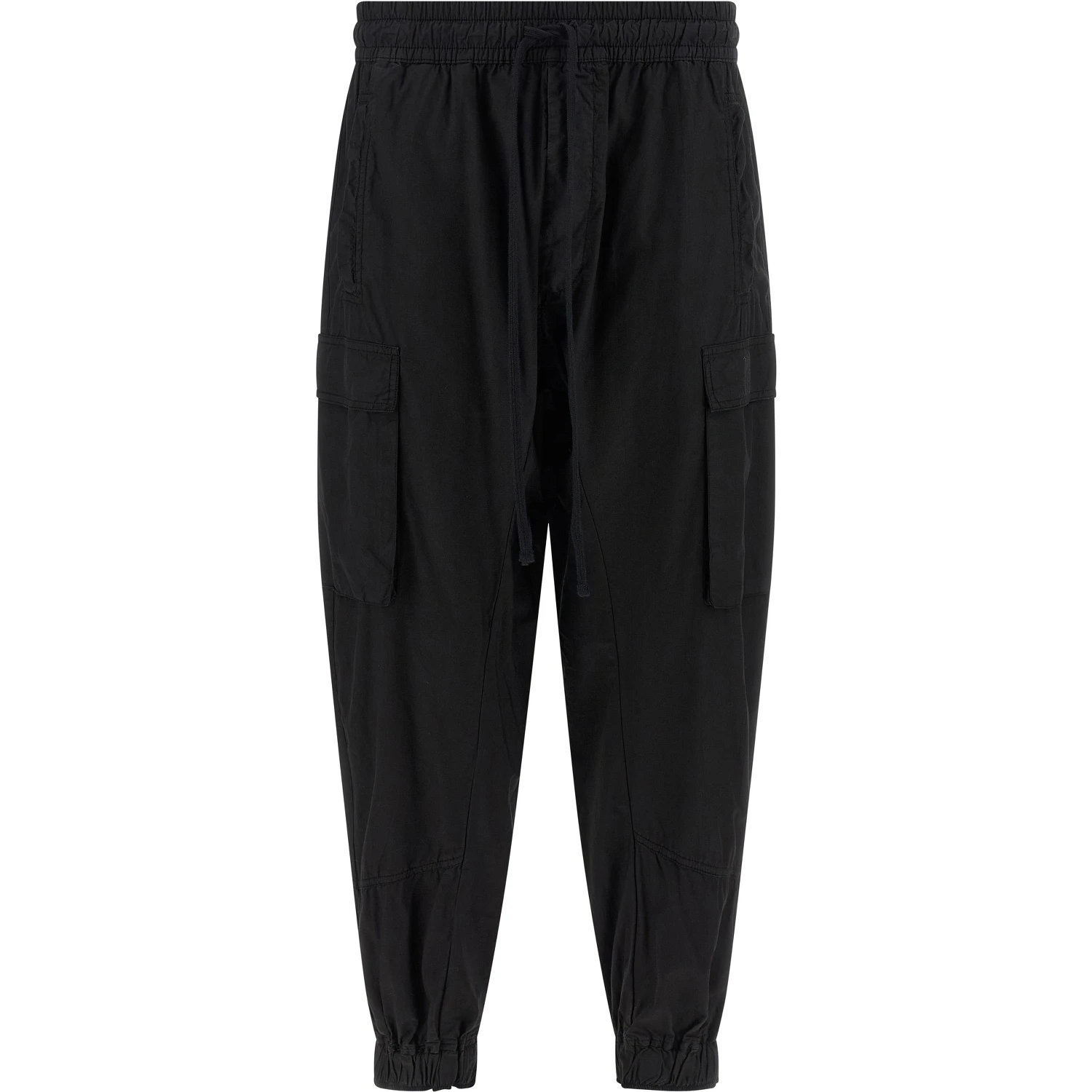 Black Organic Cotton Cargo Pants