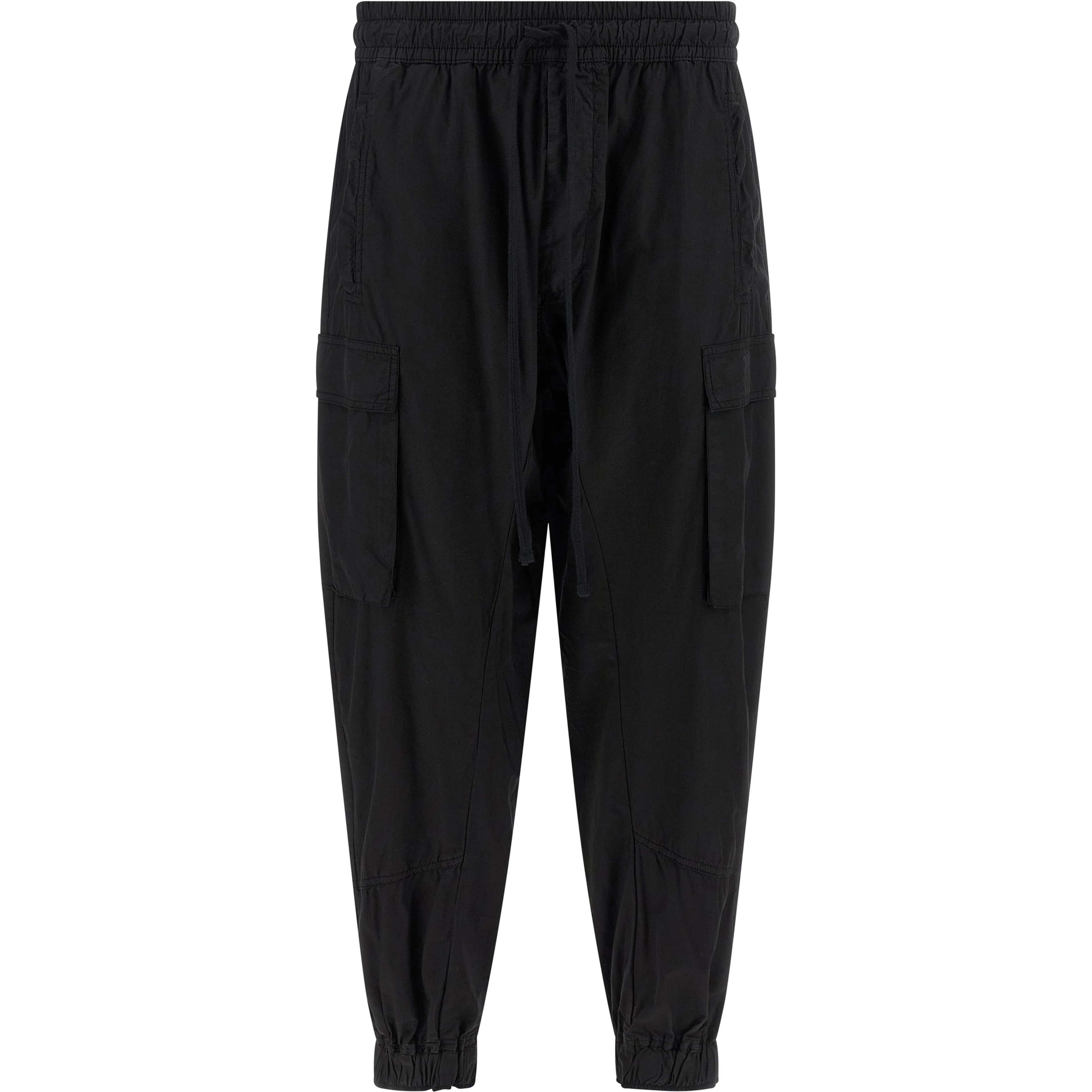 Black Organic Cotton Cargo Pants