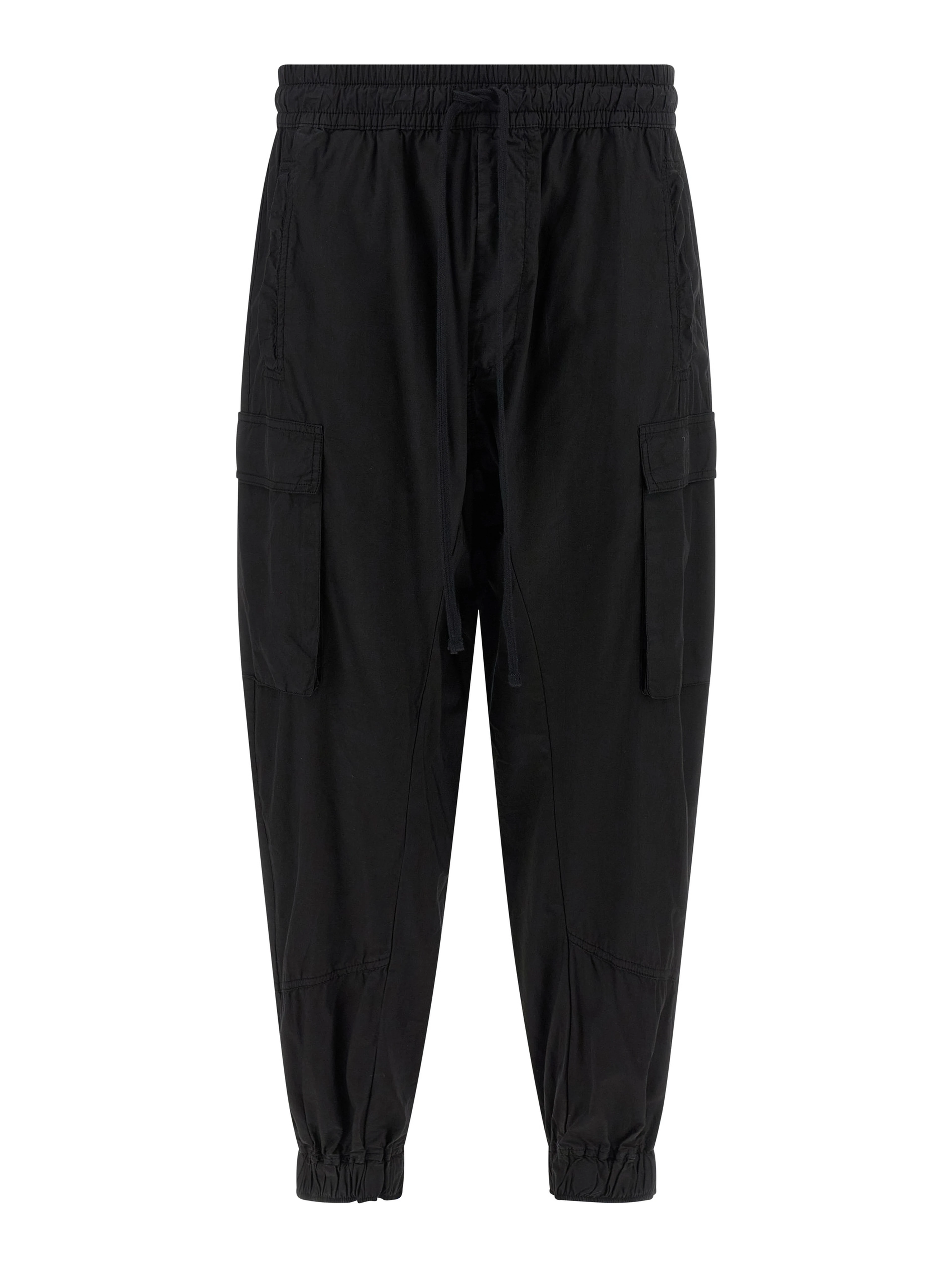 Black Organic Cotton Cargo Pants