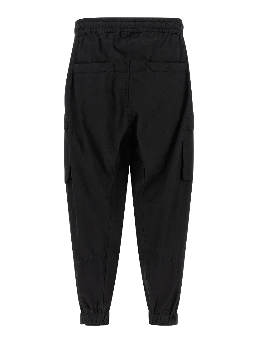 Black Organic Cotton Cargo Pants