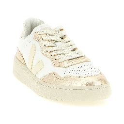 Gold Genuine Leather Low Top Sneakers