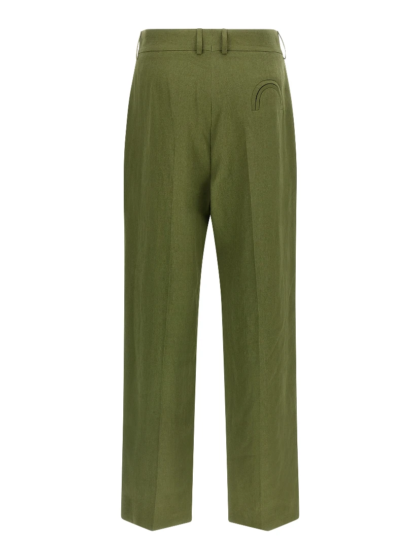 Bicolor Linen Casual Pants